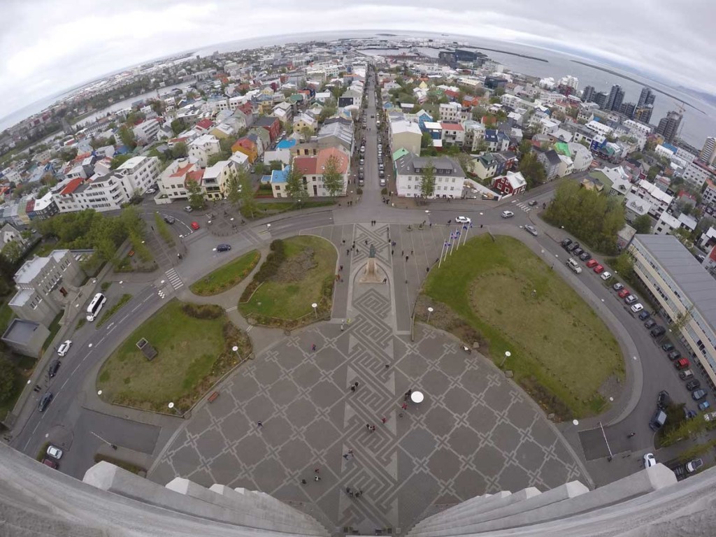 Imagem aérea de Reykjavik, a capital da Islândia