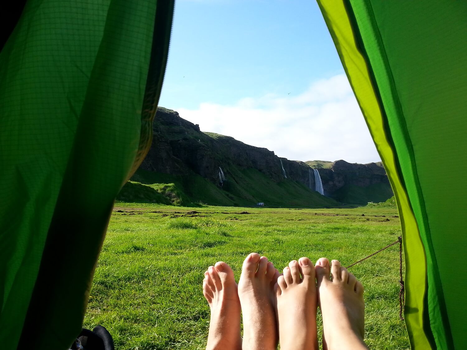 Acampamento em Seljalandsfoss, Islândia