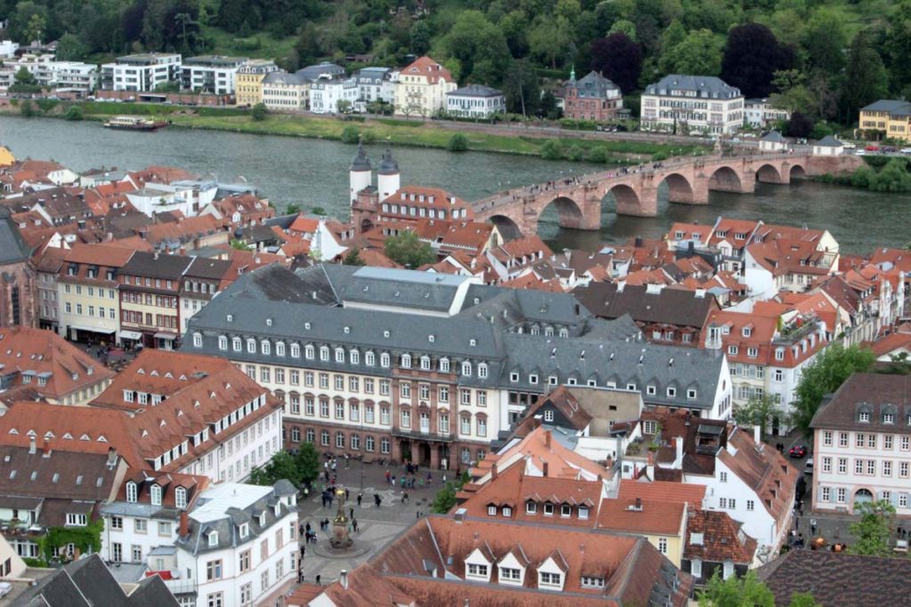 vista do alto de Heidelberg a partir do castelo da cidade
