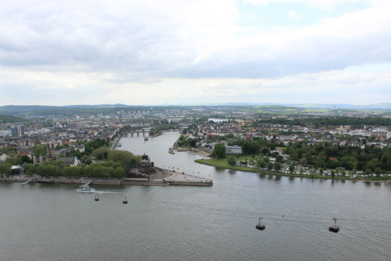 vista do alto da esquina da Alemanha, o Deutsches Eck