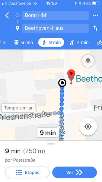 captura de tela do google maps