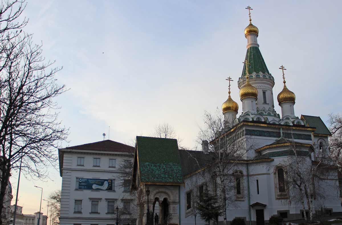 vista para igreja no centro de sófia, na Bulgária