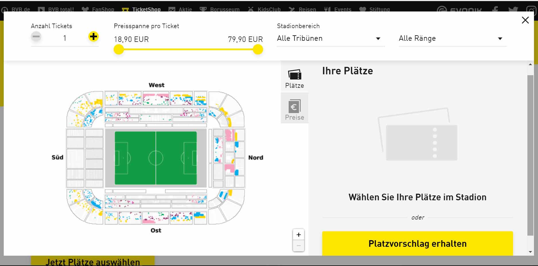 jogo borussia lugares estádio