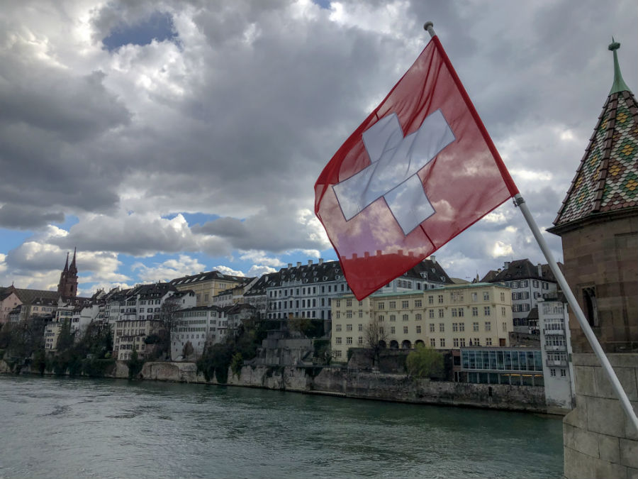 vista de basel a partir da mittlere Brucke, na Basileia