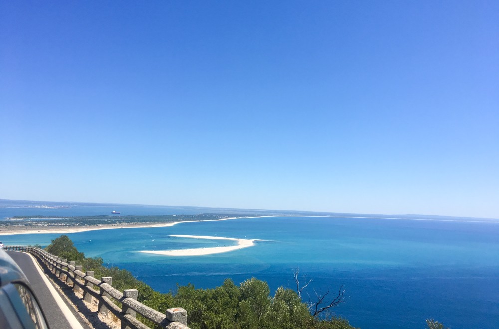 vista da estrada da serra da arrábida, no centro de portugal