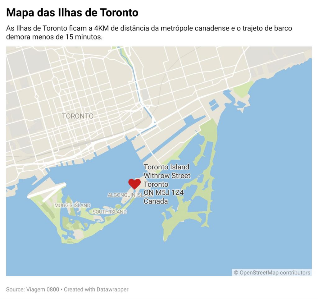 mapa das ilhas de toronto