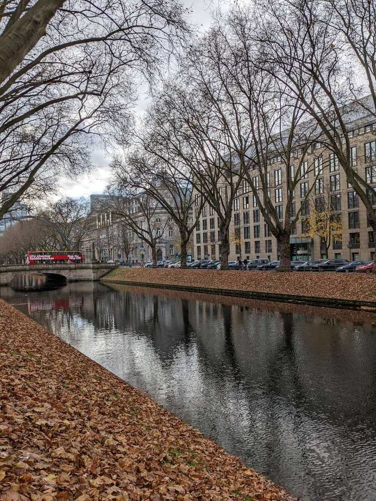 vista da Königsalle em uma tarde de outono